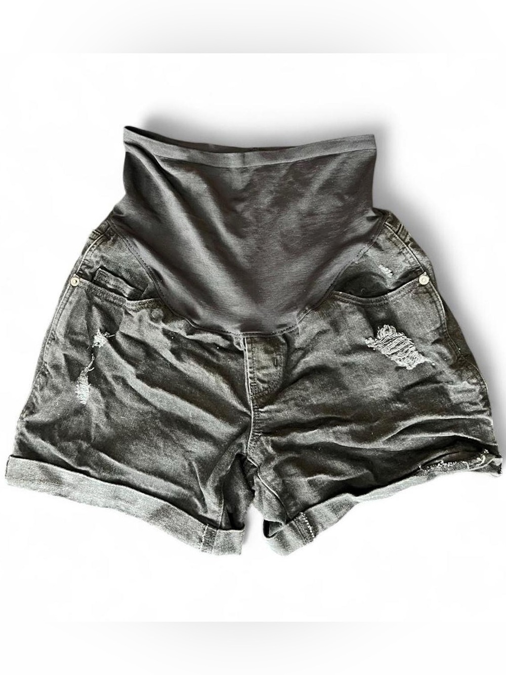 Old Navy Maternity Full Panel Boyfriend Denim Shorts 4-6